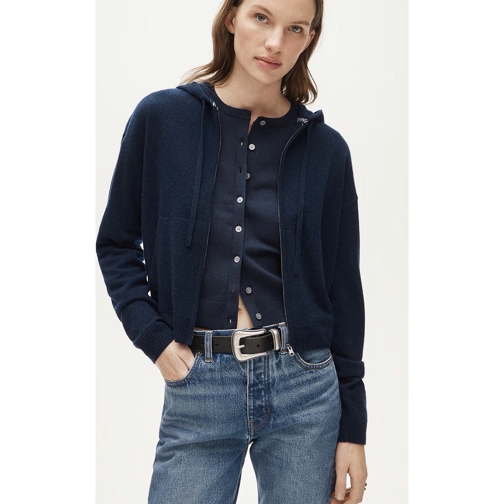 J CREW XS Cashmere full-zip hoodie CR341 $198
